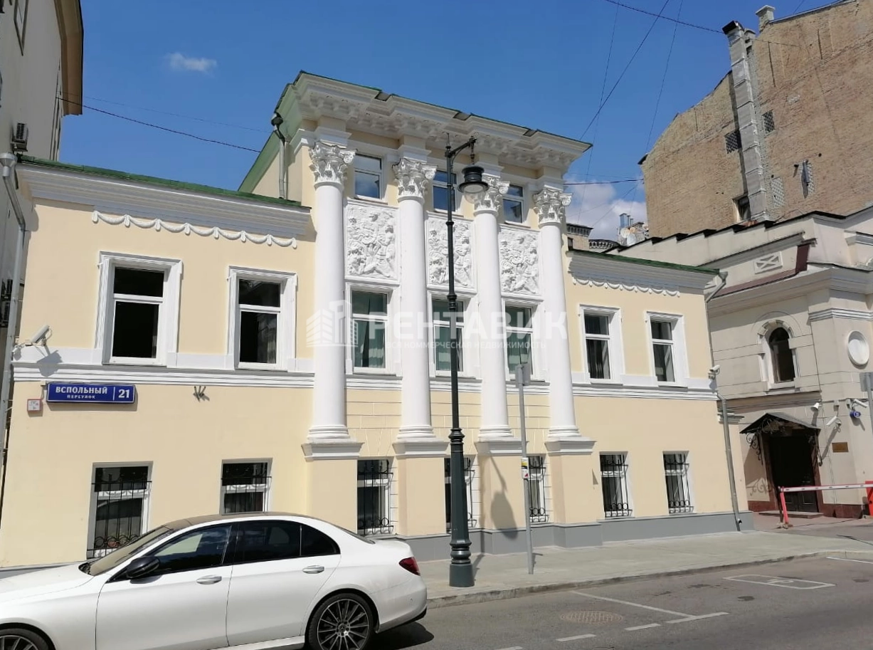 фасад дома, здание по адресу г Москва, Вспольный пер, д 21