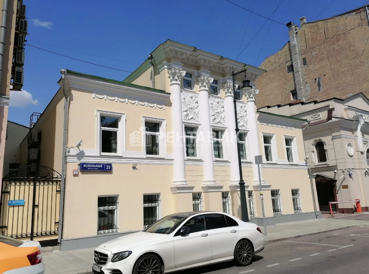 фасад дома, здание по адресу г Москва, Вспольный пер, д 21
